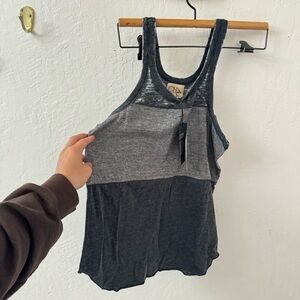 Chaser Gray Color Block Tank Top Medium